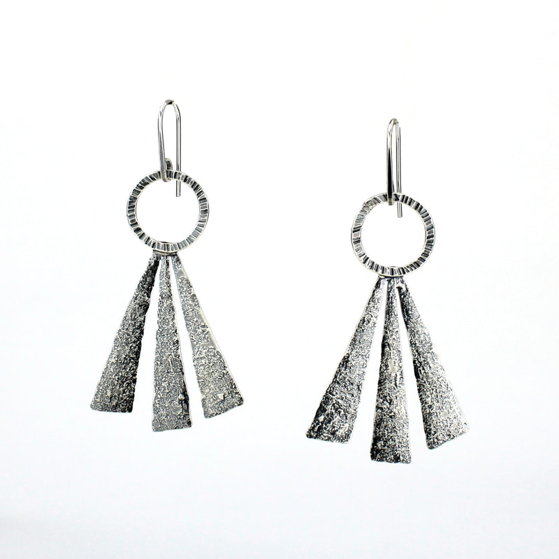 Sterling Silver Triangle Ray Earrings