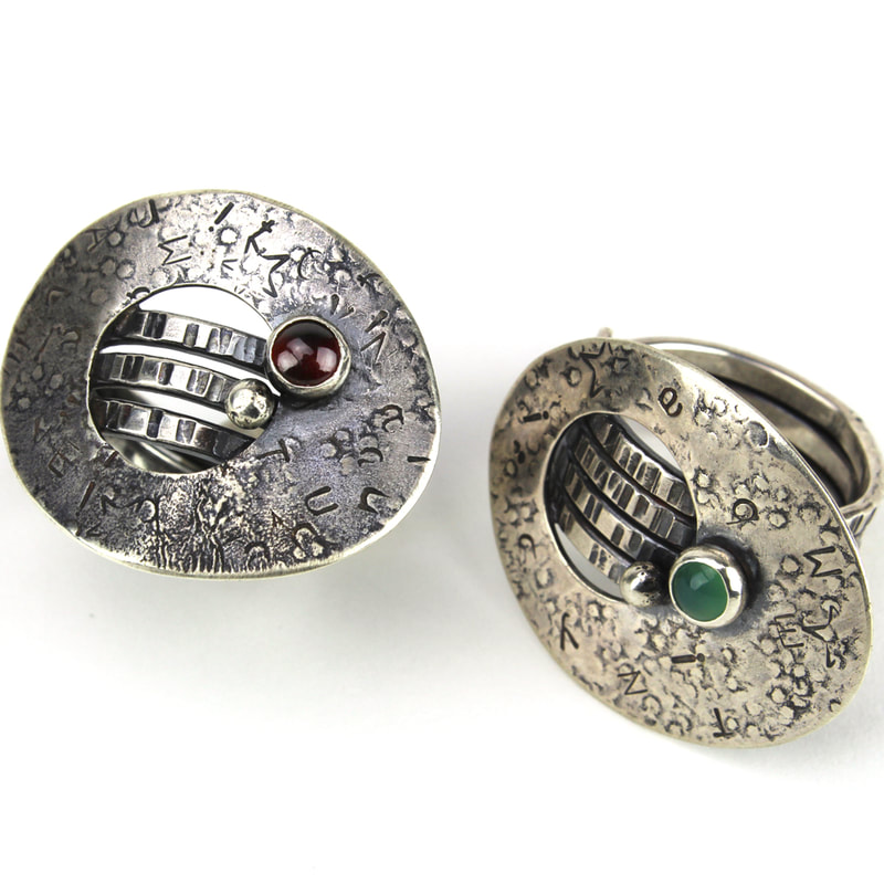 Textured and Oxidized 
Sterling Silver Statement Rings